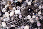 20 pieces Jesse James Beads Black & White, Indonesian, Hand Beaded JJB503