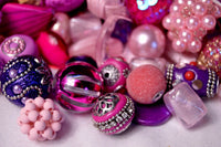 20 pieces Jesse James Beads Pink & Purple , Indonesian, Hand Beaded JJB501