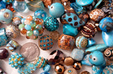 20 pieces Jesse James Beads Earthtones , Indonesian, Hand Beaded JJB500
