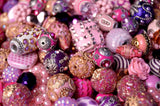 20 pieces Jesse James Beads Pink & Purple , Indonesian, Hand Beaded JJB501