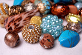 20 pieces Jesse James Beads Earthtones , Indonesian, Hand Beaded JJB500