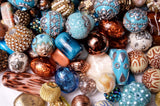 20 pieces Jesse James Beads Earthtones , Indonesian, Hand Beaded JJB500