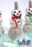 Snowman Beads Handmade with Crystals - 3.5 inches tall
